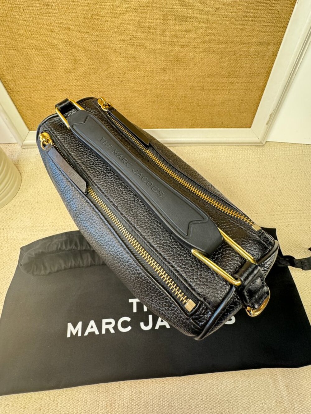 Marc Jacobs The Soft Box 23 Black Leather Crossbody Bag Gold Hardware Duster - Picture 7 of 16